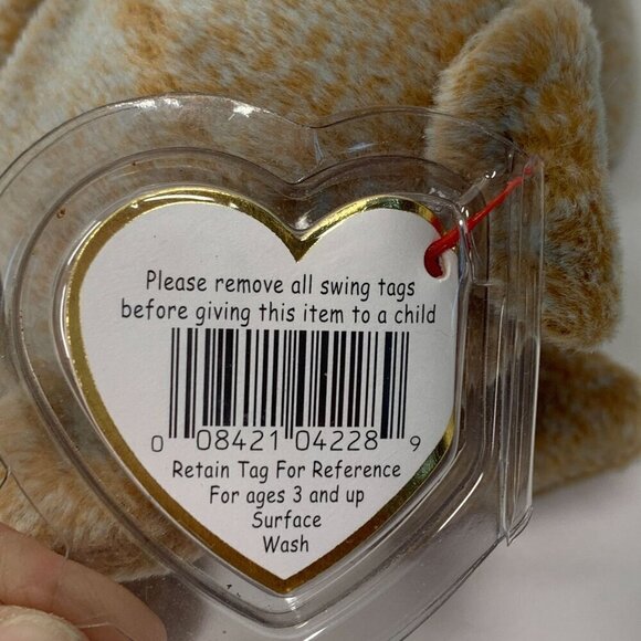 TY Beanie Babies 1999 Signature Bear Light Brown Plush Teddy Bear 8" With Tags - Picture 7 of 8